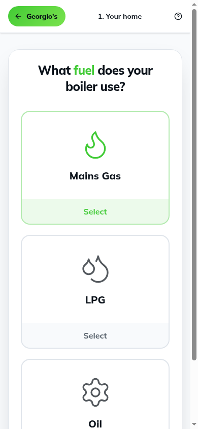 Quote online screenshot